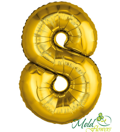 Balon cifra din folie "8" auriu foto 394x433